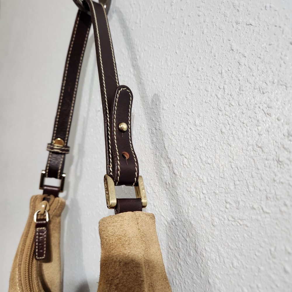 Ralph Lauren Vintage Y2k 2000s Tan Slouchy Suede Hobo Bag Excellent Con - Picture 4 of 16